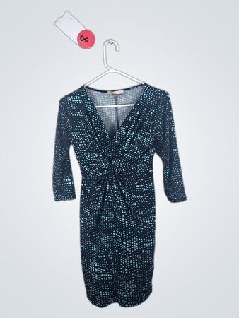 Blue and Black Polka Dot Dress