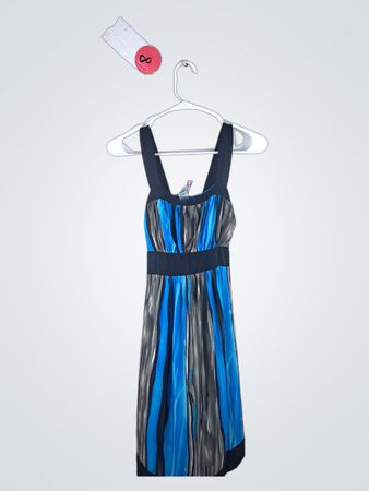 Blue and Gray Striped Dress