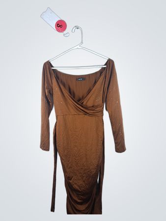 Brown Long-Sleeve Dress