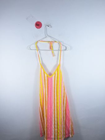 Pink and Yellow Striped Dress