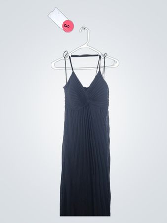 Express Black Pleated Midi Dress