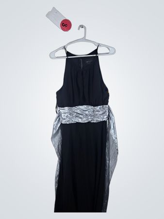 Black Evening Dress with Silver Accent