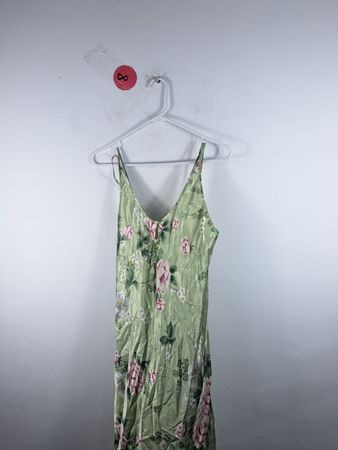 Silky Way Floral Green Dress
