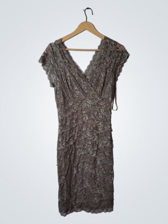 Buiage Lace V-Neck Mini Dress