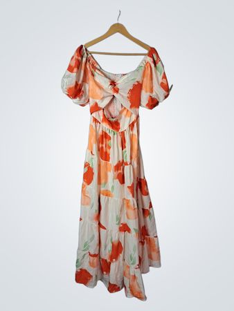 Orange Floral Dress