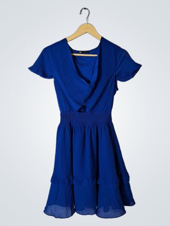 Blue Short-Sleeve Dress