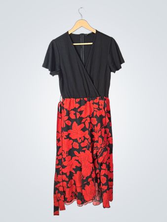 BTFBM Black and Red Floral Dress