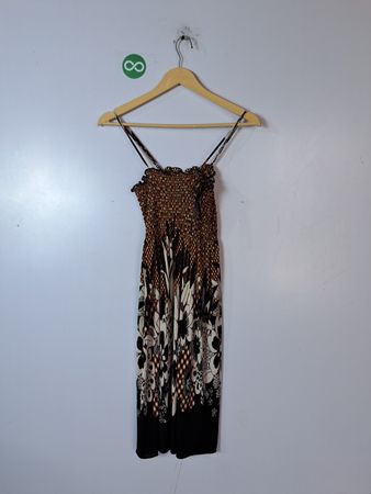 Brown and Black Floral Dress