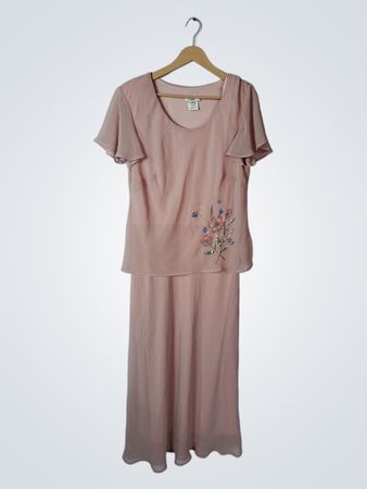 Miss Dorby Pink Linen Blend Top and Pants Set