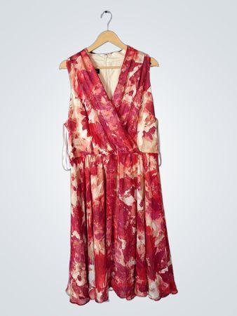 Jones New York Red Floral Wrap Dress