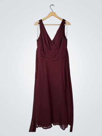 Davids Burgundy Midi Wrap Dress