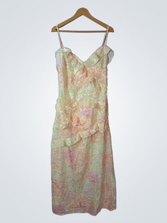 Peach Floral Lace Dress
