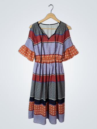 Multicolored Patterned Dress