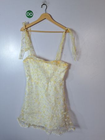 Yellow Floral Lace Dress