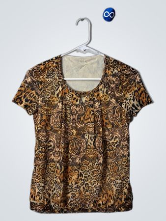 Blouse with Animal Print Design