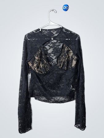 Black Lace Long Sleeve Top