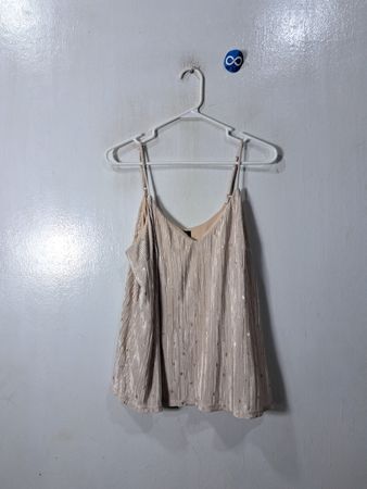 Express Metallic Pleated Cami Top