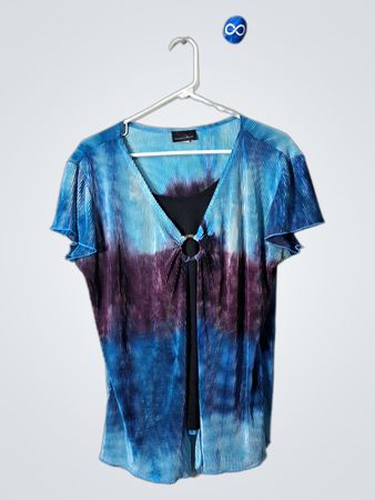 Blue and Purple Tie-Dye Top
