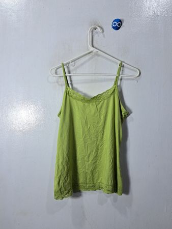 ReiMans Green Lace Trim Cami Top