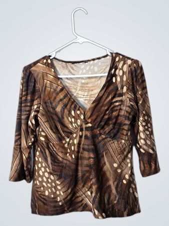 Brown Patterned Blouse
