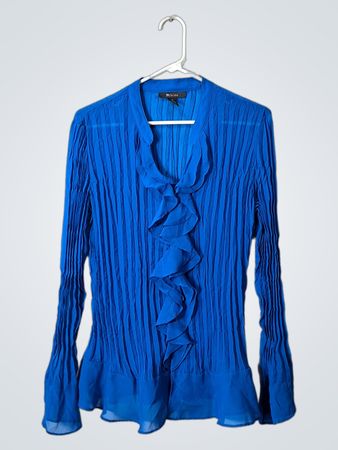 Blue Ruffled Blouse