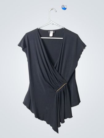 Studio 1940 Black Wrap Blouse