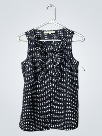 LOFT Black and White Polka Dot Top