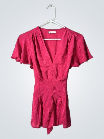 Max Studio Pink Flutter Sleeve Blouse