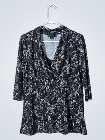 Beechers Brook Black and White Lace Blouse