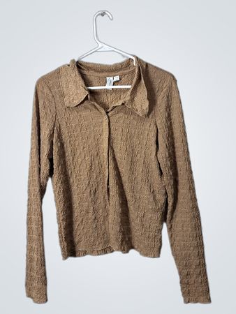 Brown Long-Sleeve Top
