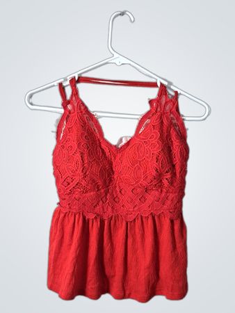 No Boundaries Red Lace Crop Top