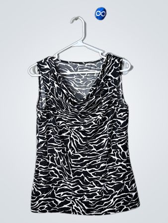 Black and White Animal Print Tank Top