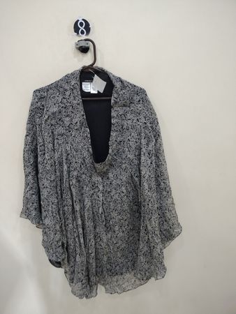 Jones New York Gray Floral Blouse