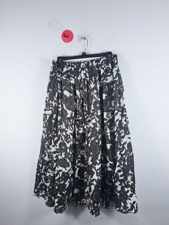 Black and White Floral Skirt