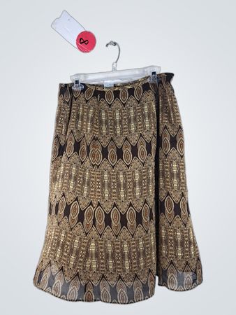 Brown and Gold Patterned Skirt