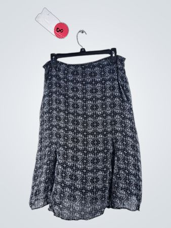 Notations Black and White Floral Skirt