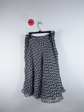Geometric Chiffon Midi Skirt