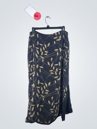 Silk Skirt with Leaf Pattern