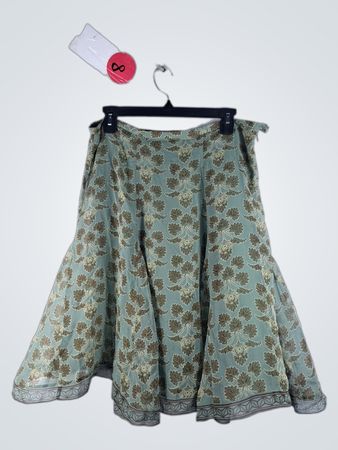 Max Studio Printed Silk Midi Skirt