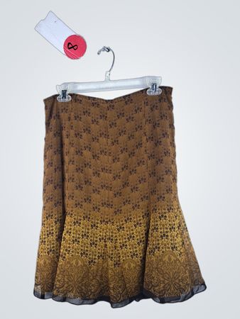 Brown Floral Skirt