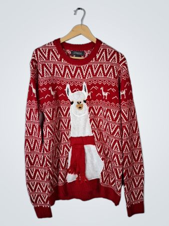 33Degrees Red and White Knit Sweater