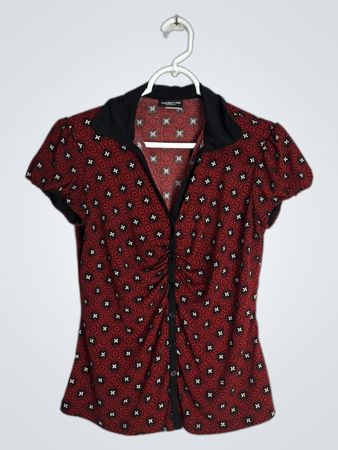 Red Patterned Blouse