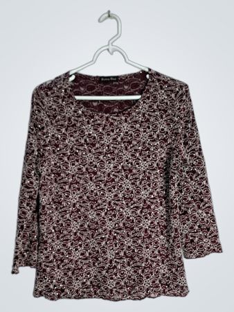 Brittany Black Maroon Lace Blouse