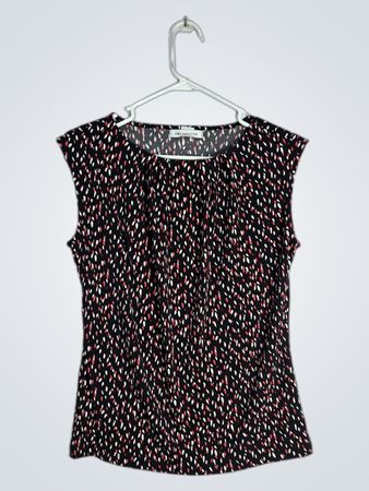 Liz Claiborne Black Polka Dot Sleeveless Blouse