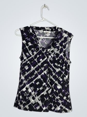 Calvin Klein Geometric Print Sleeveless Blouse
