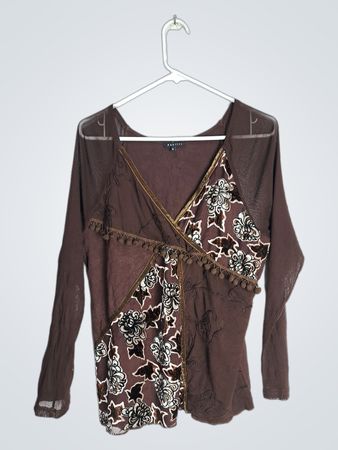 Panitti Brown Long Sleeve Top