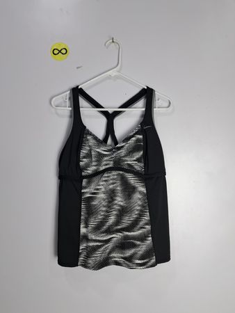 Nike Black and Silver Athletic Tank Top