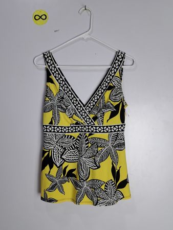 Yellow and Black Floral Top