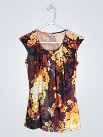 Worthington Floral Print Sleeveless Blouse