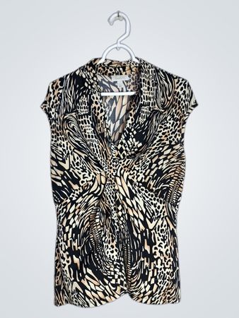 Dressbarn Leopard Print Sleeveless Blouse